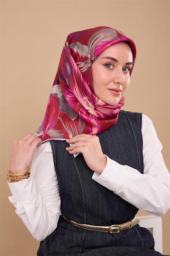 Silk Home Twill İpek Eşarp - 11480-60 Bordo