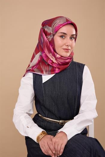 Silk Home Twill İpek Eşarp - 11480-60 Bordo