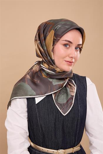 Silk Home Twill İpek Eşarp - 11480-61 Koyu Vizon Yeşil