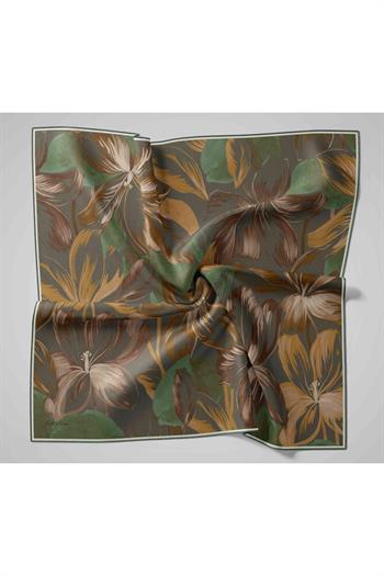 Silk Home Twill İpek Eşarp - 11480-61 Koyu Vizon Yeşil