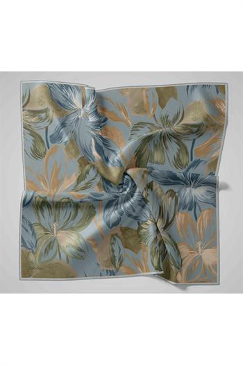 Silk Home Twill İpek Eşarp - 11480-66 İndigo Yeşil