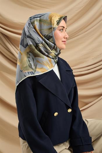 Silk Home Twill İpek Eşarp - 11480-66 İndigo Yeşil