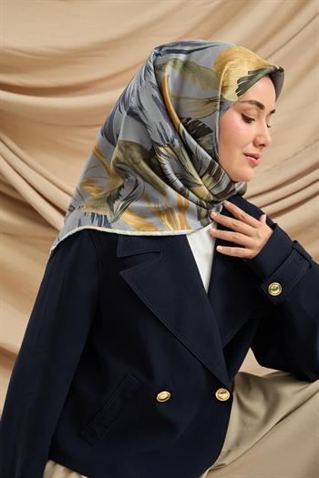 Silk Home Twill İpek Eşarp - 11480-66 İndigo Yeşil