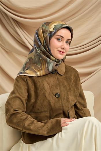 Silk Home Twill İpek Eşarp - 11480-67 Kahverengi