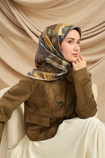 Silk Home Twill İpek Eşarp - 11480-67 Kahverengi