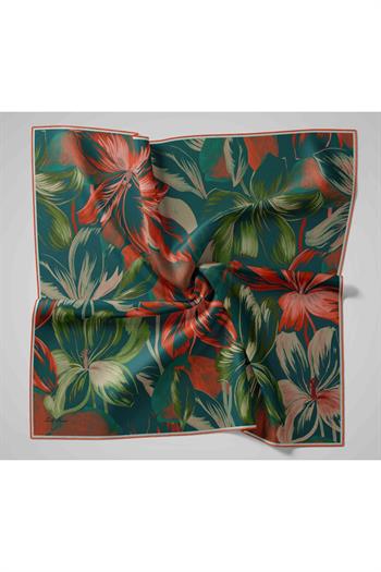 Silk Home Twill İpek Eşarp - 11480-68 Petrol Yeşili