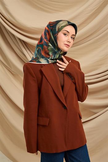 Silk Home Twill İpek Eşarp - 11480-68 Petrol Yeşili