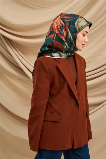 Silk Home Twill İpek Eşarp - 11480-68 Petrol Yeşili