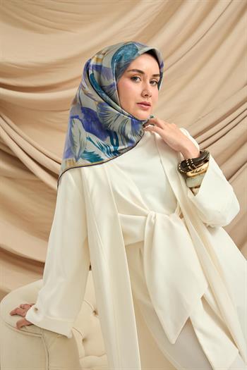 Silk Home Twill İpek Eşarp - 11480-76 Su Yeşili Mavi