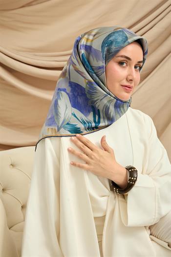 Silk Home Twill İpek Eşarp - 11480-76 Su Yeşili Mavi