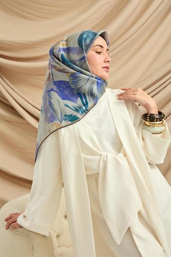Silk Home Twill İpek Eşarp - 11480-76 Su Yeşili Mavi