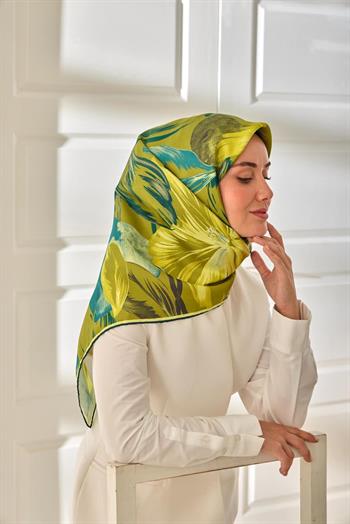 Silk Home Twill İpek Eşarp - 11480-80 Yağ Yeşili