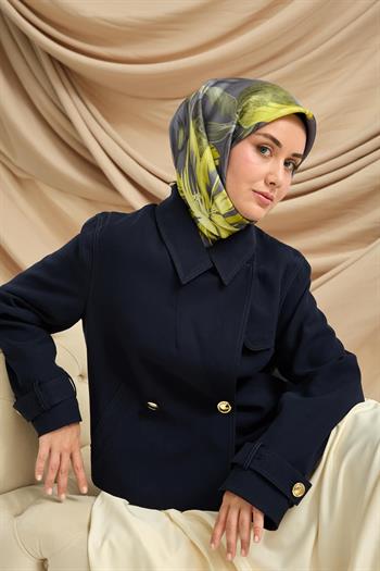 Silk Home Twill İpek Eşarp - 11480-82 Füme Yeşil