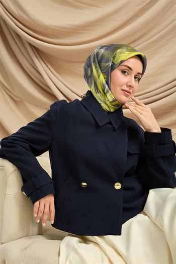 Silk Home Twill İpek Eşarp - 11480-82 Füme Yeşil