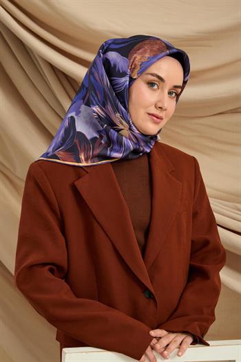 Silk Home Twill İpek Eşarp - 11480-84 Lacivert