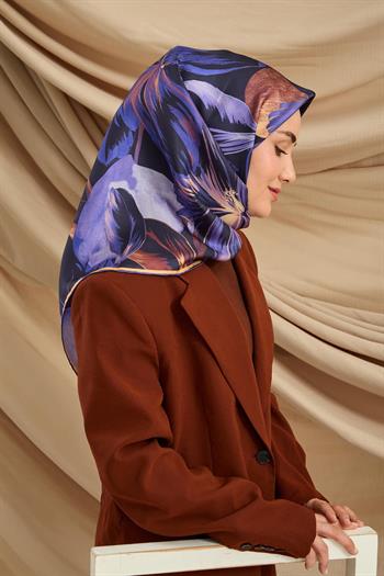 Silk Home Twill İpek Eşarp - 11480-84 Lacivert