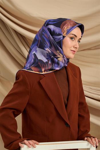 Silk Home Twill İpek Eşarp - 11480-84 Lacivert