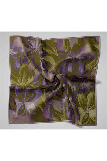 Silk Home Twill İpek Eşarp - 11480-85 Koyu Yeşil 