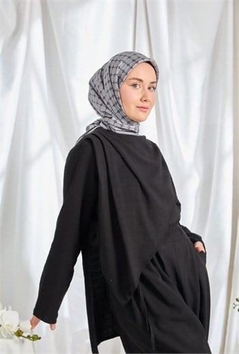 Silk Home Twill İpek Eşarp - 11539-07 Füme