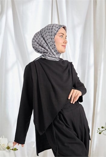 Silk Home Twill İpek Eşarp - 11539-07 Füme
