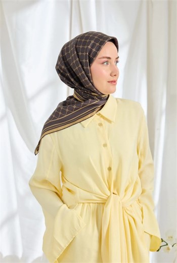 Silk Home Twill İpek Eşarp - 11539-11 Acı Kahve