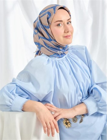 Silk Home Twill İpek Eşarp - 11548-17 Koyu Vizon