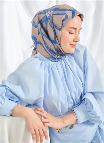 Silk Home Twill İpek Eşarp - 11548-17 Koyu Vizon
