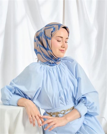 Silk Home Twill İpek Eşarp - 11548-17 Koyu Vizon