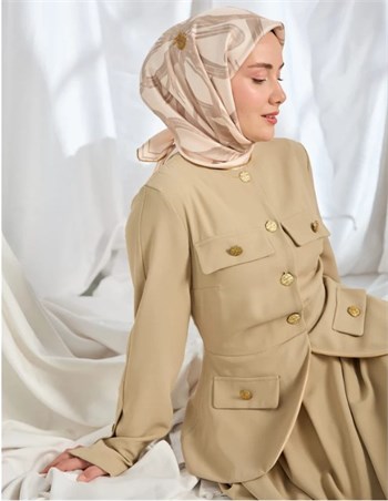 Silk Home Twill İpek Eşarp - 11548-18 Pudra