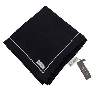 Vakko Düz Twill İpek Eşarp - Siyah Krem