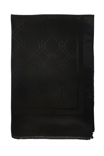 Vakko Jakarlı İpek Şal - Yeni Hologram - Siyah