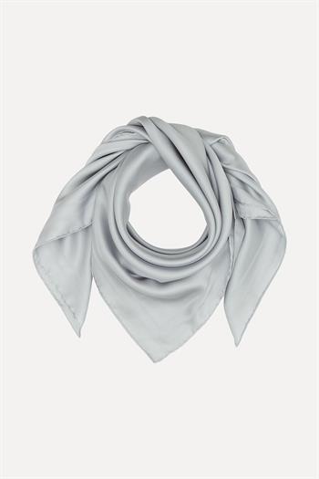 Vakko Jakarlı Twill İpek Eşarp - Çerçeve - Gümüş