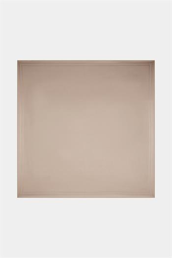 Vakko Jakarlı Twill İpek Eşarp - Çerçeve - Soft Vizon