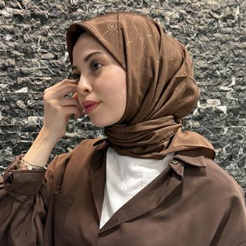 Vakko Pamuk İpek Eşarp - Hologram - Koyu Kahve