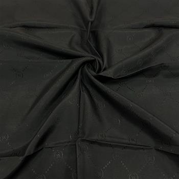 Vakko Pamuk İpek Eşarp - Monogram - Siyah Beyaz