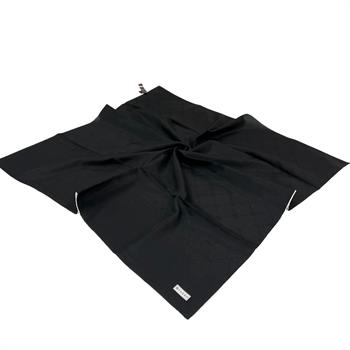 Vakko Pamuk İpek Eşarp - Monogram - Siyah Beyaz