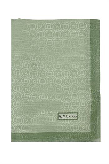 Vakko Pamuk İpek Şal - Helezon Monogram - Mint