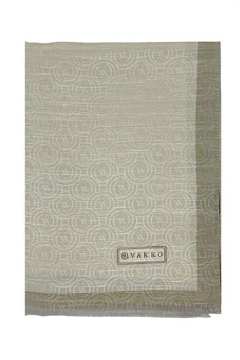 Vakko Pamuk İpek Şal - Helezon Monogram - Taş