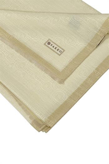 Vakko Pamuk İpek Şal - Helezon Monogram - Krem