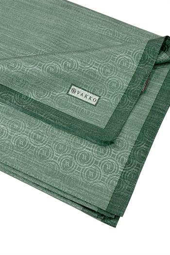 Vakko Pamuk İpek Şal - Helezon Monogram - Koyu Çağla