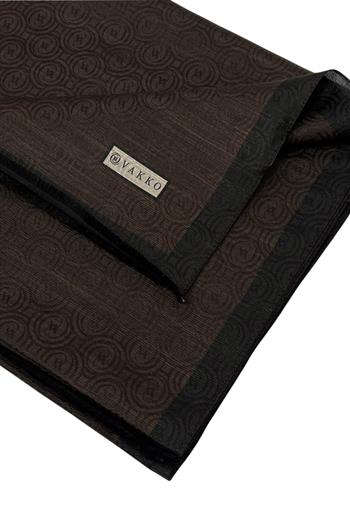 Vakko Pamuk İpek Şal - Helezon Monogram - Acı Kahve