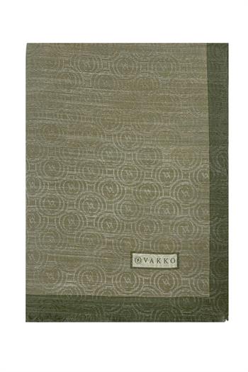 Vakko Pamuk İpek Şal - Helezon Monogram - Haki