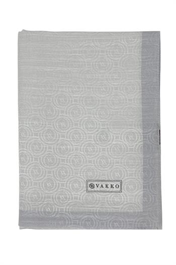 Vakko Pamuk İpek Şal - Helezon Monogram - Açık Gümüş