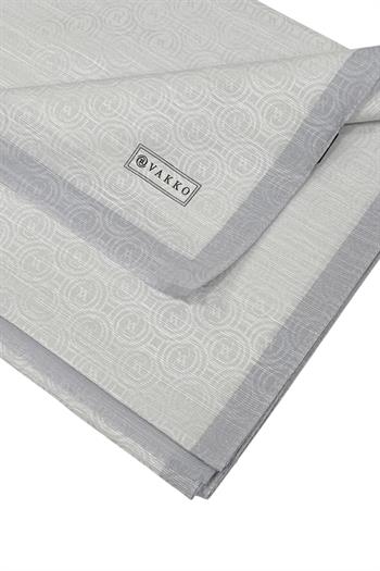 Vakko Pamuk İpek Şal - Helezon Monogram - Açık Gümüş