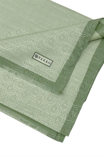 Vakko Pamuk İpek Şal - Helezon Monogram - Mint