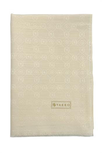 Vakko Pamuk İpek Şal - Yeni Hologram - Koyu Krem