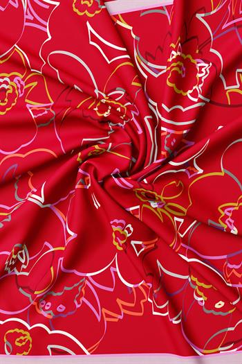 Vakko Twill İpek Eşarp - 2688-80 Kırmızı
