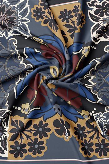 Vakko Twill İpek Eşarp - 2688-81 Gri