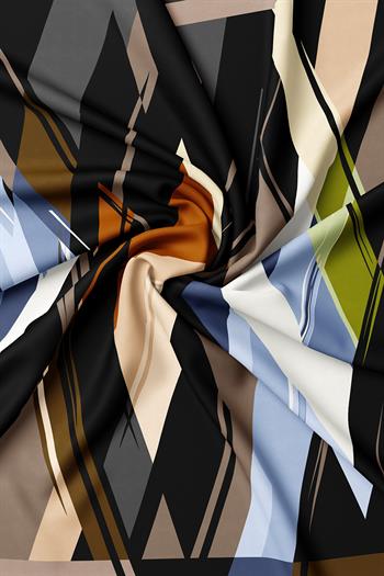 Vakko Twill İpek Eşarp - 3376-43 Açık Kahve