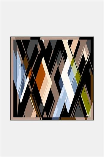 Vakko Twill İpek Eşarp - 3376-43 Açık Kahve